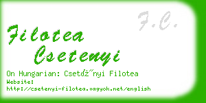 filotea csetenyi business card